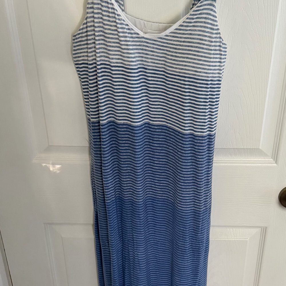 Soma Blue and White Striped Maxi Dress